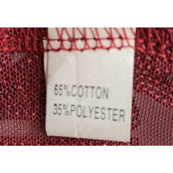 Women Sequin Mesh Front Open Full Long Maxi Duster Burgundy Red Large - Picture 9 of 10